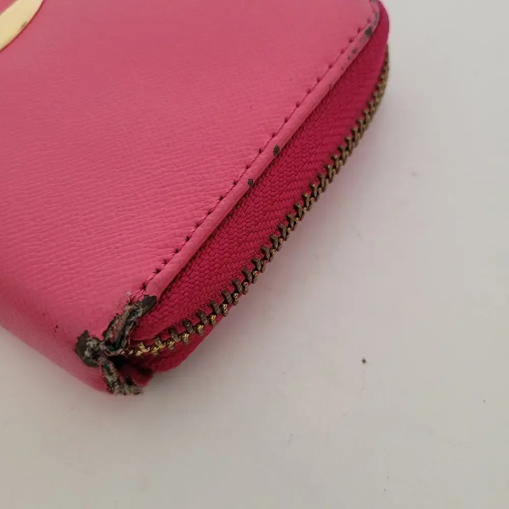 Tory Burch Solid Pink Saffiano Leather Zip Around Large Wallet Long Clutch Fair
